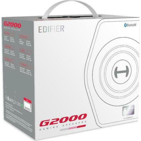 Ασύρματα Ηχεία Υπολογιστή Edifier G2000 RGB 2.0 με RGB Φωτισμό και Bluetooth Ισχύος 32W σε Λευκό Χρώμα